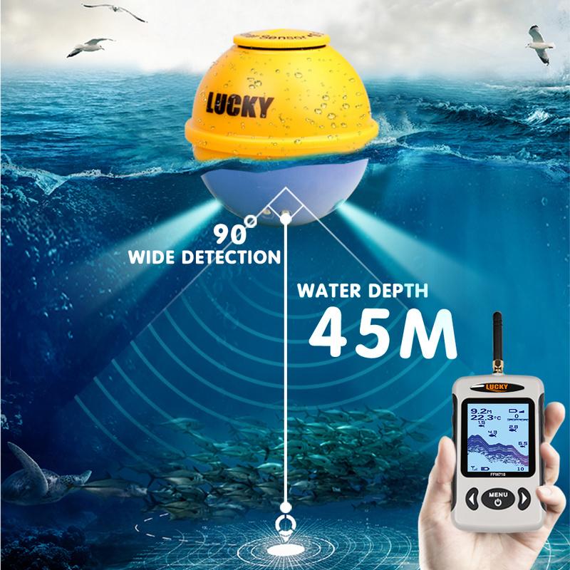 Wireless Portable Fish Finder, 1771.65inch/135FT Sonar Sounder Fish Finder - Image 2
